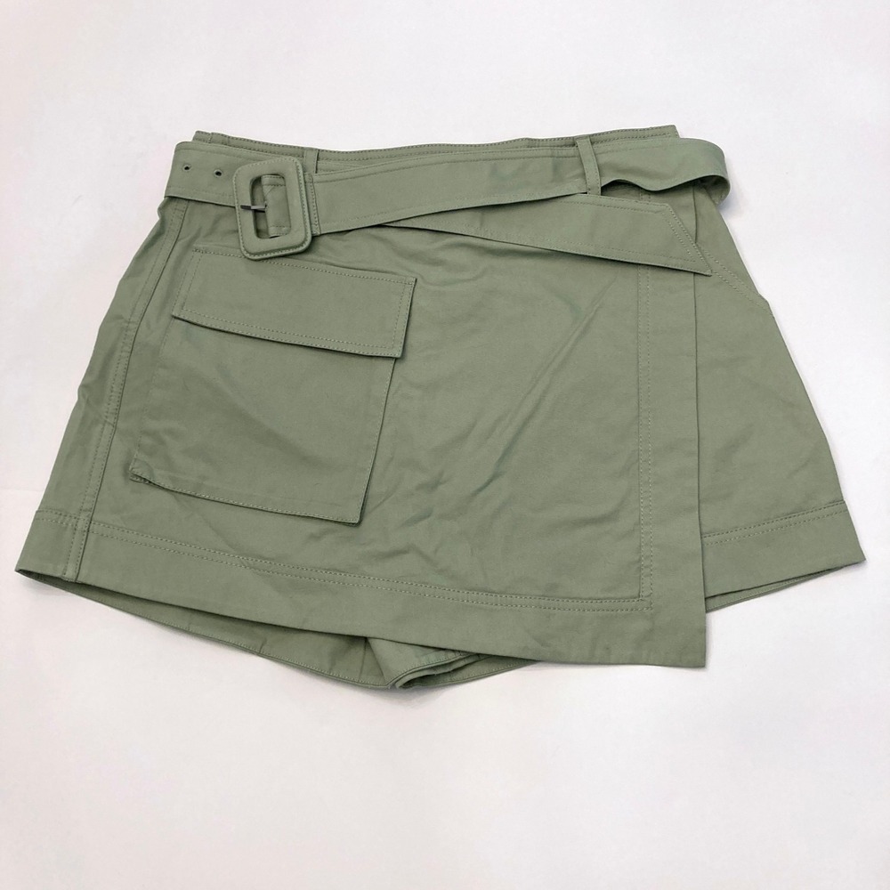 Jonathan Simkhai Lizette‎ Utility Belted Skort Women's 8 Verde Green Cotton EUC